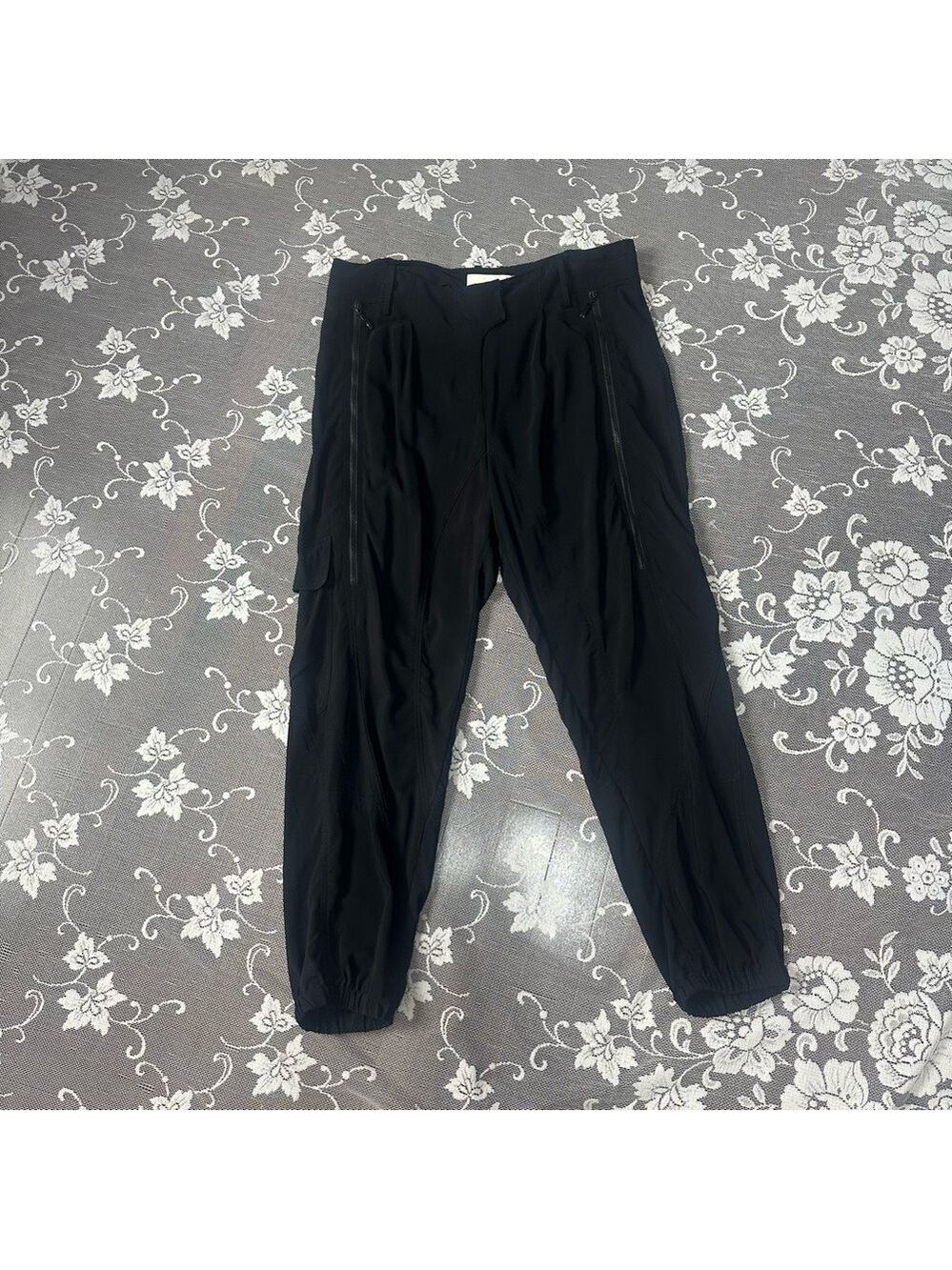 Liviana Conti Black High Rise Jogger Style Crop Trousers Sz 42 euro